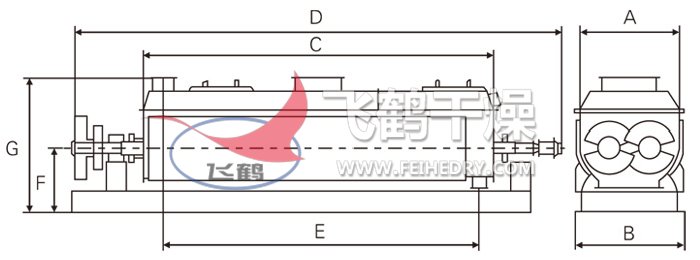 空心桨叶干燥机结构示意图