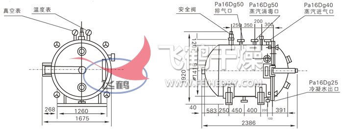 圆形静态真空干燥机结构示意图 圆形静态真空干燥机结构示意图