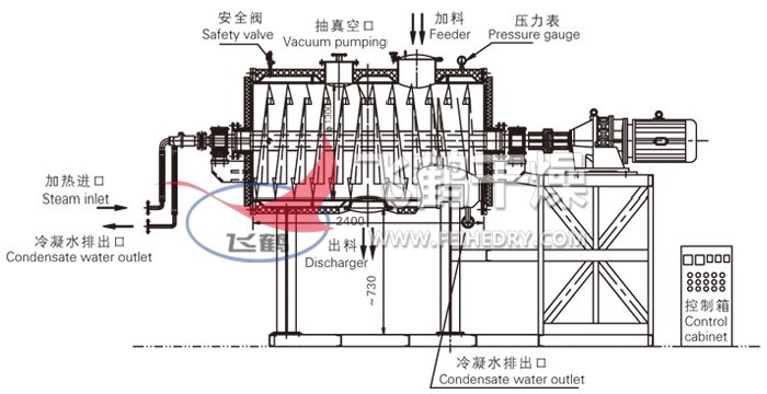真空耙式干燥机结构示意图